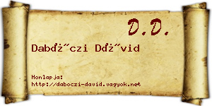 Dabóczi Dávid névjegykártya